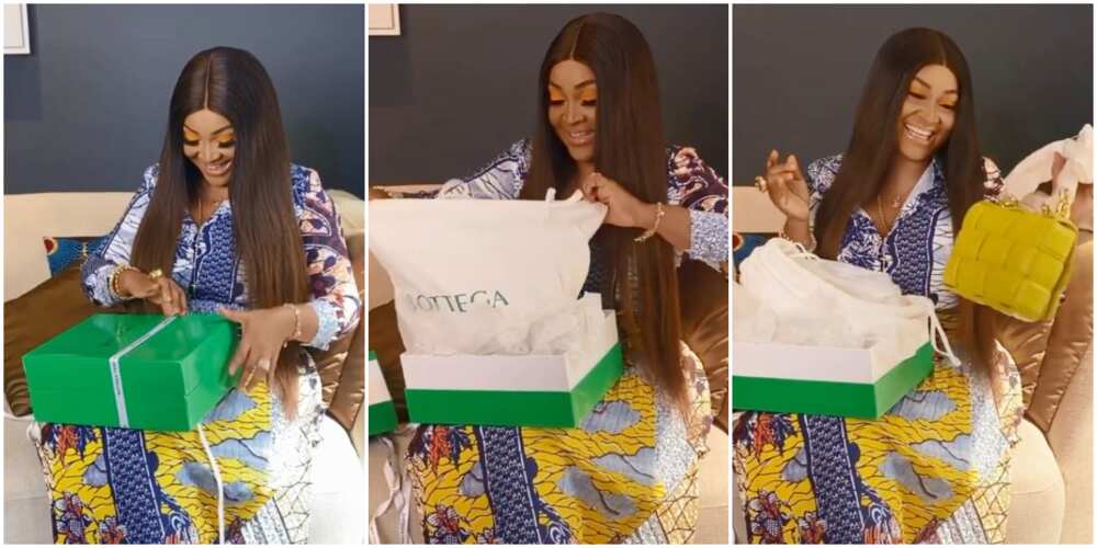 Actress Mercy Aigbe receives expensive designer bag from rich best friend (photos, video)