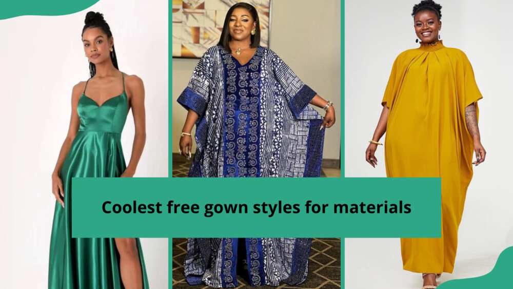 free gown styles for materials