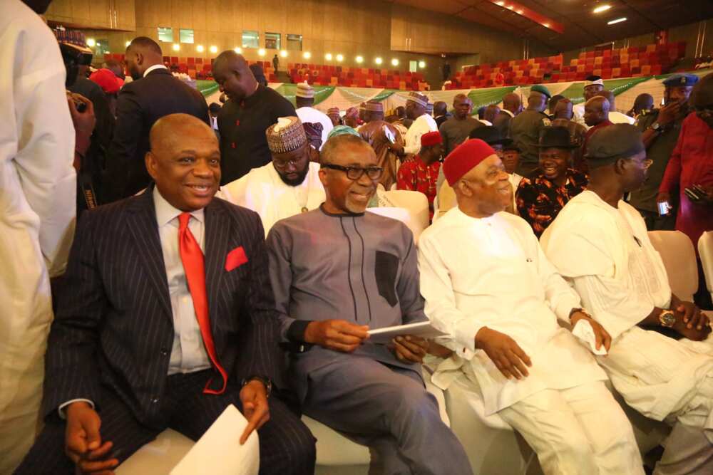 Orji Kalu and Abaribe at an event