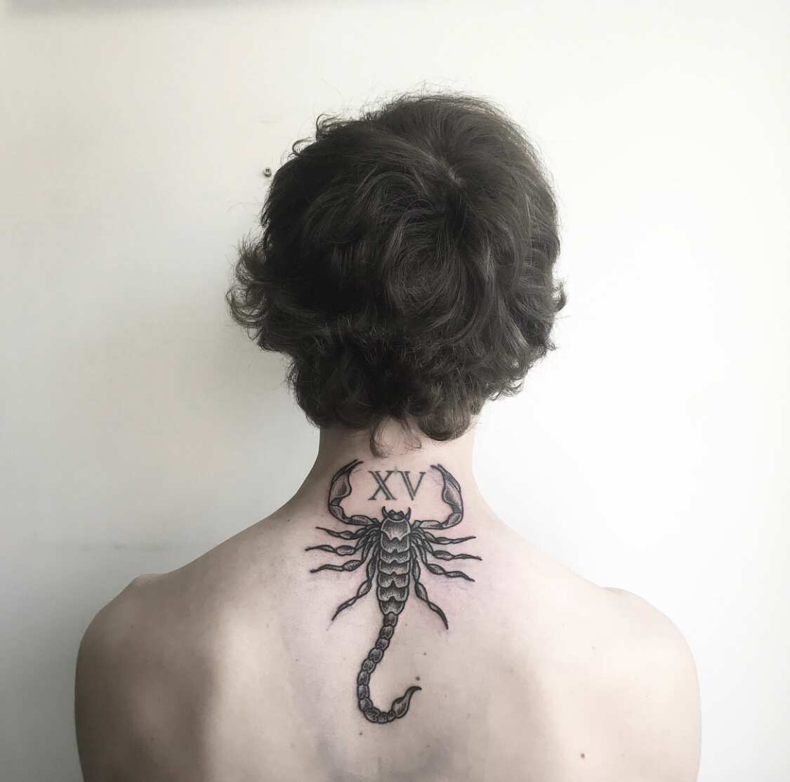 Girl with Scorpio Painted on Back Stock Photo  Image of tattoo caucasian  8572592