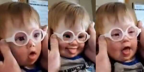 Adorable video shows emotional moment a little boy was able to see his dad clearly for the first time