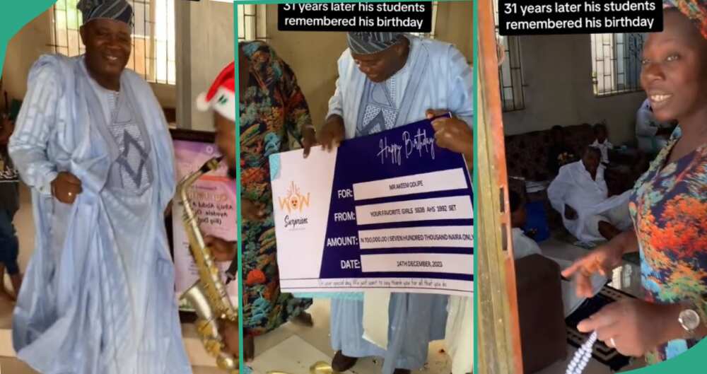 Nigerian students surprise their ex-teacher after 31 years