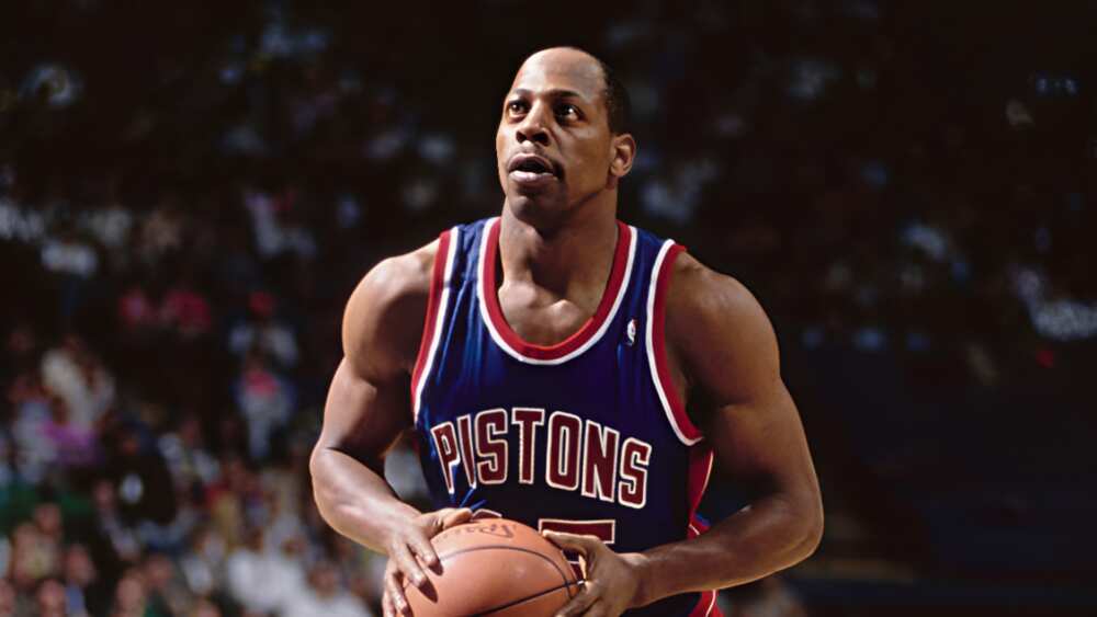 Vinnie Johnson astatine  the Reunion Arena successful  Dallas, Texas, United States.