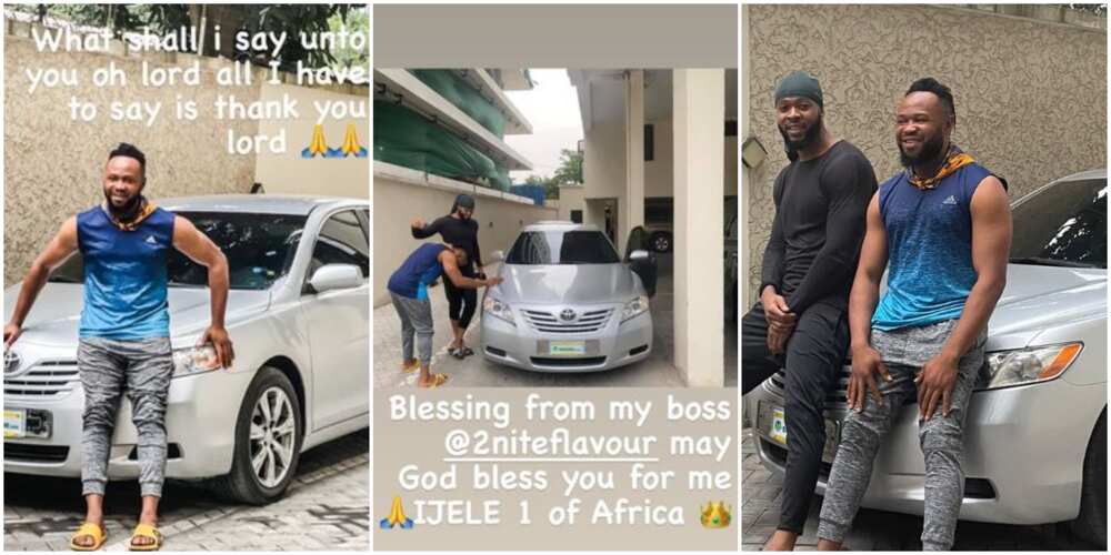 Singer Flavour massively comes through for his childhood friend, buys him a car