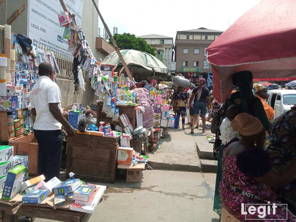 Torchlight, tape and other items on display in popular Lagos market. Photo credit: Esther Odili