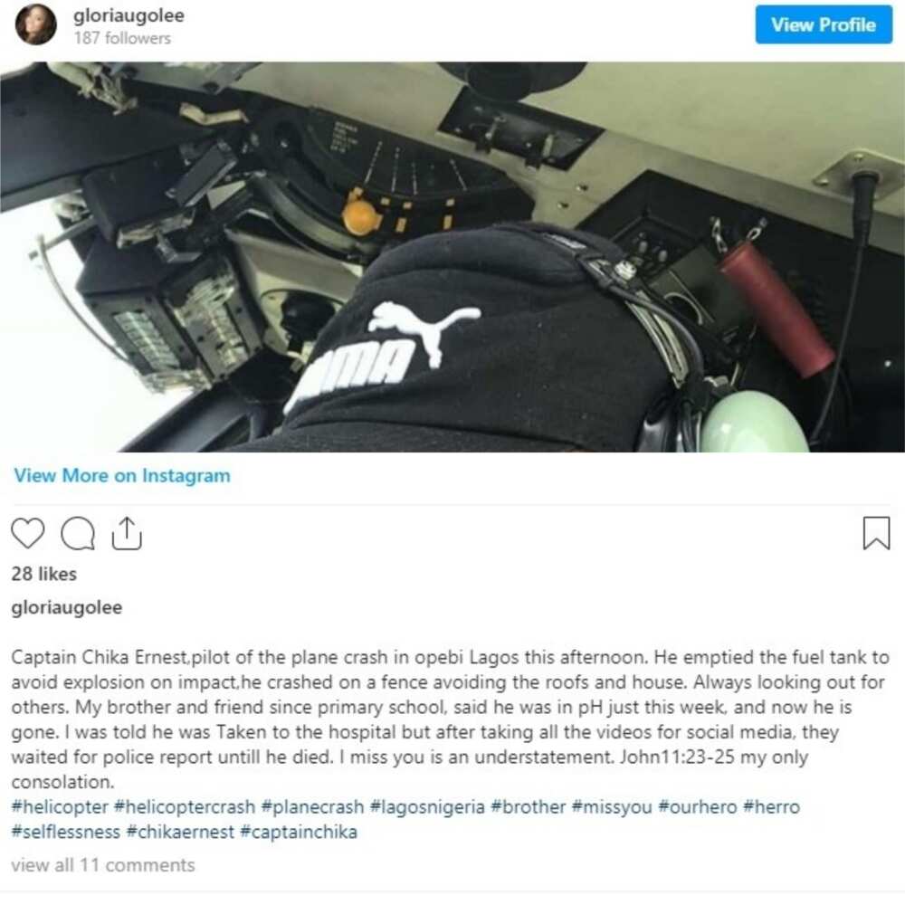 A screenshot of the lady's post. Photo source: Instagram/Gloria Ugolee