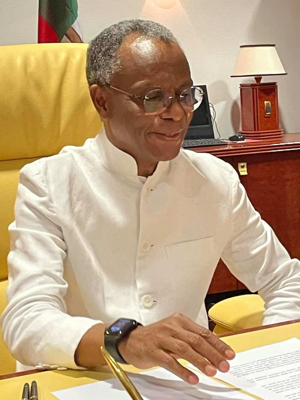 Governor El-Rufai making a press statement