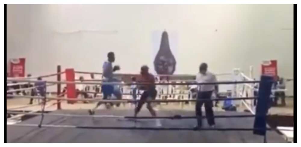 Nigerian giant heavyweight boxer knocks out opponent in just 15 seconds in Edo 2020