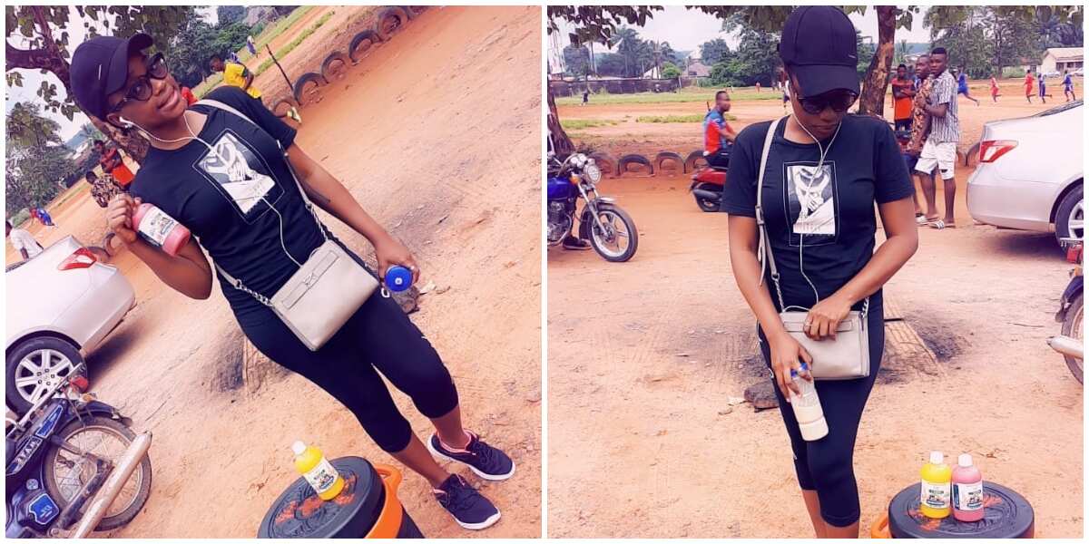 Young lady who hawks smoothies dances and shows off her business with joy in viral video, Nigerians hail her