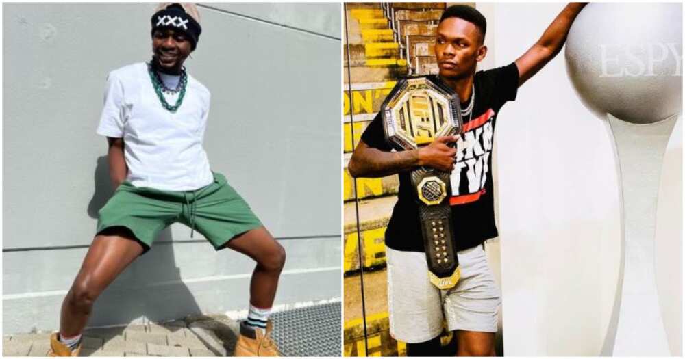 Singer Omah Lay and boxer Israel Adesanya Singer Omah Lay and boxer Israel Adesanya
