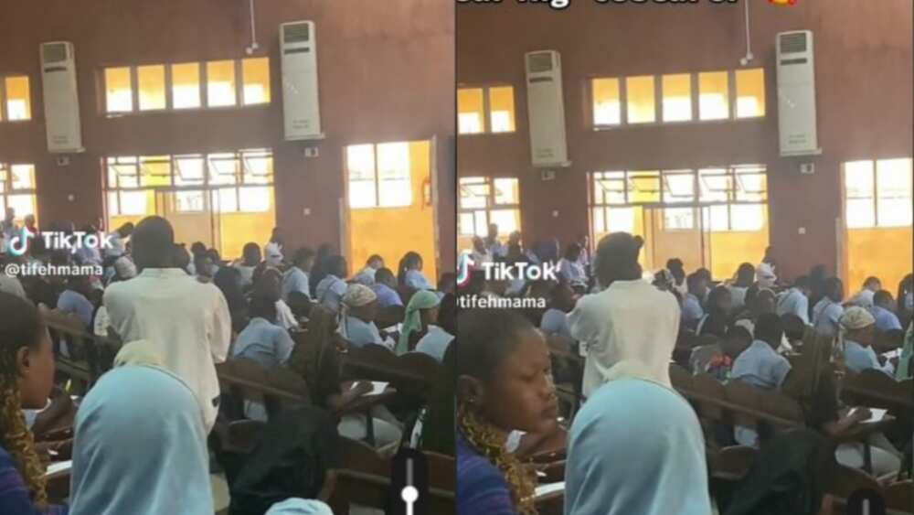 Lecturer with a heart of gold helps student with baby during class test Lecturer with a heart of gold helps student with baby during class test