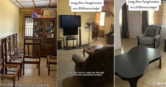 Lady transforms old living room