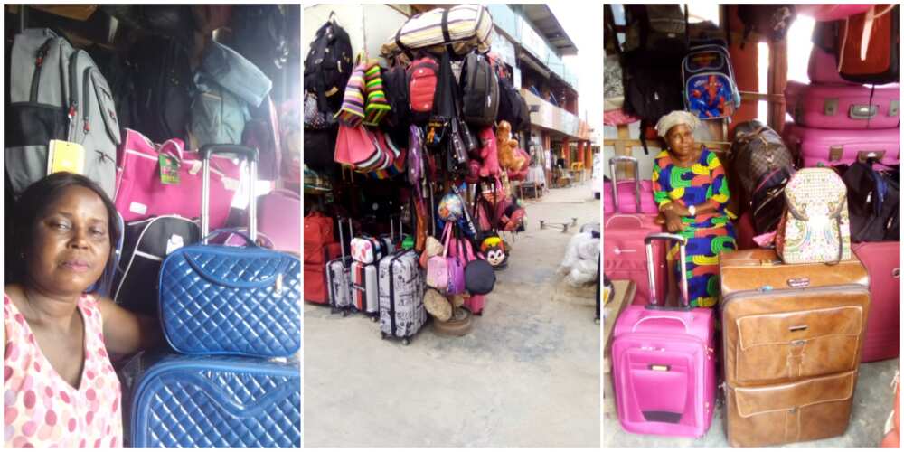 Nigerian lady shows off her mum's bags and shoes business without shame, begs for customers, many react