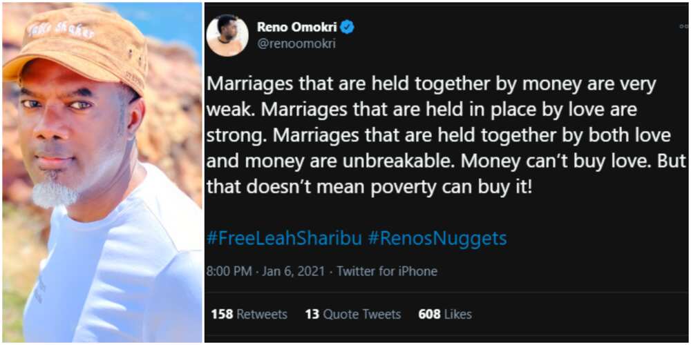 Reno Omokri speaks on how money can not buy love