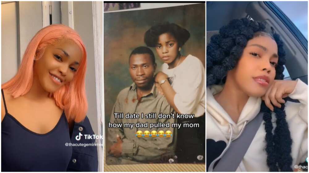 Cute couple's throwback photo/lady appreciated mum's beauty.