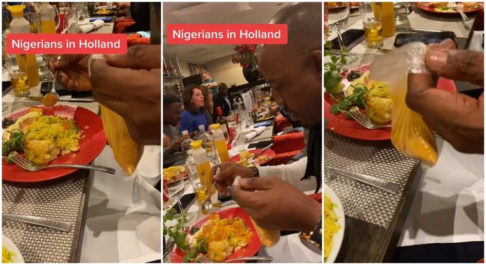 Photos of when some Nigerians sprinkled pepper in their food in Holland.