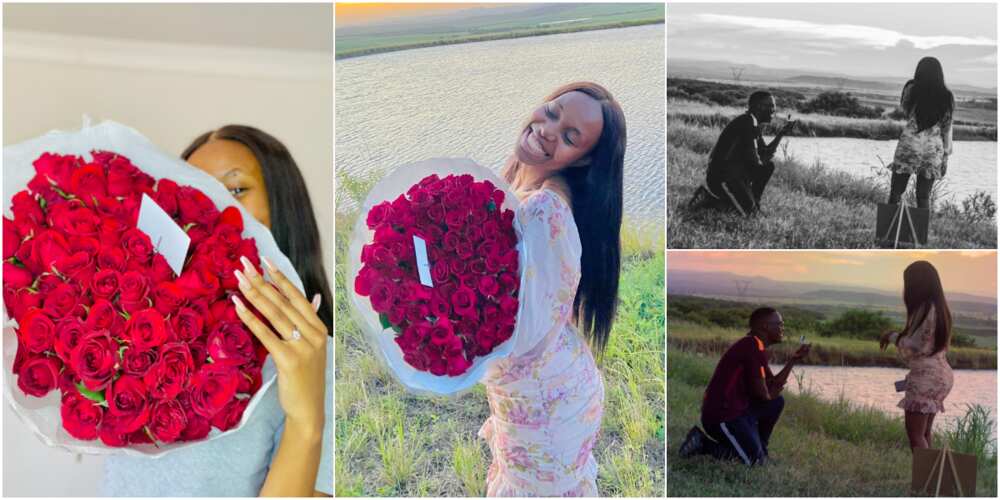 Lady shares adorable photos online after getting engaged to best friend
