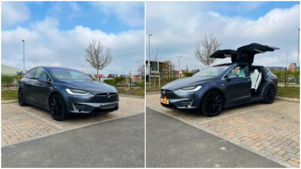 Young man Buys Tesla Electric Car, Says Trading Bitcoin Gave him the Money, many React