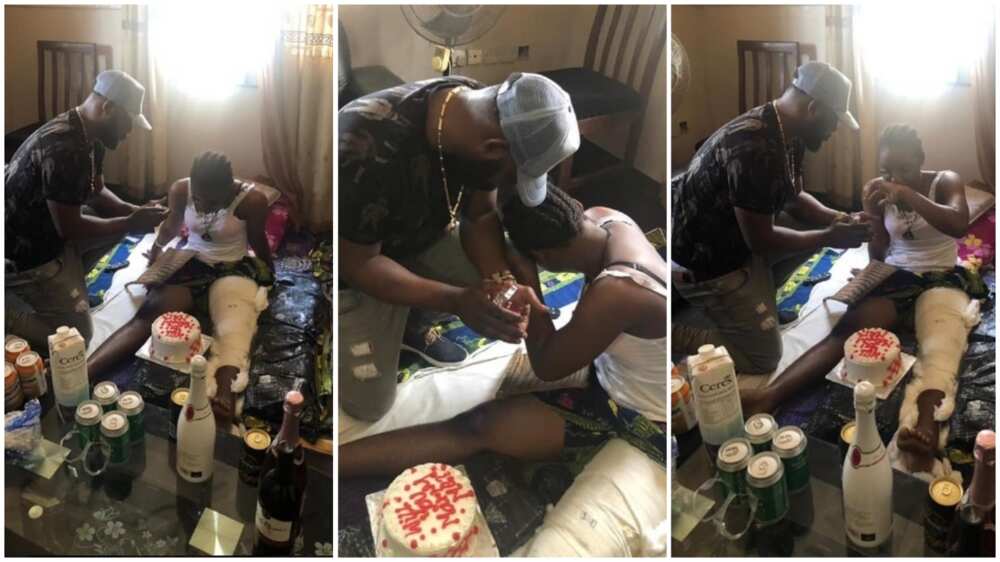 Nigerian man proposes to his girlfriend on her sick bed (photos)