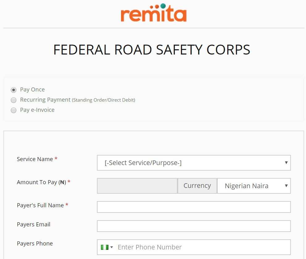 FRSC remita GIFMIS code: how to generate