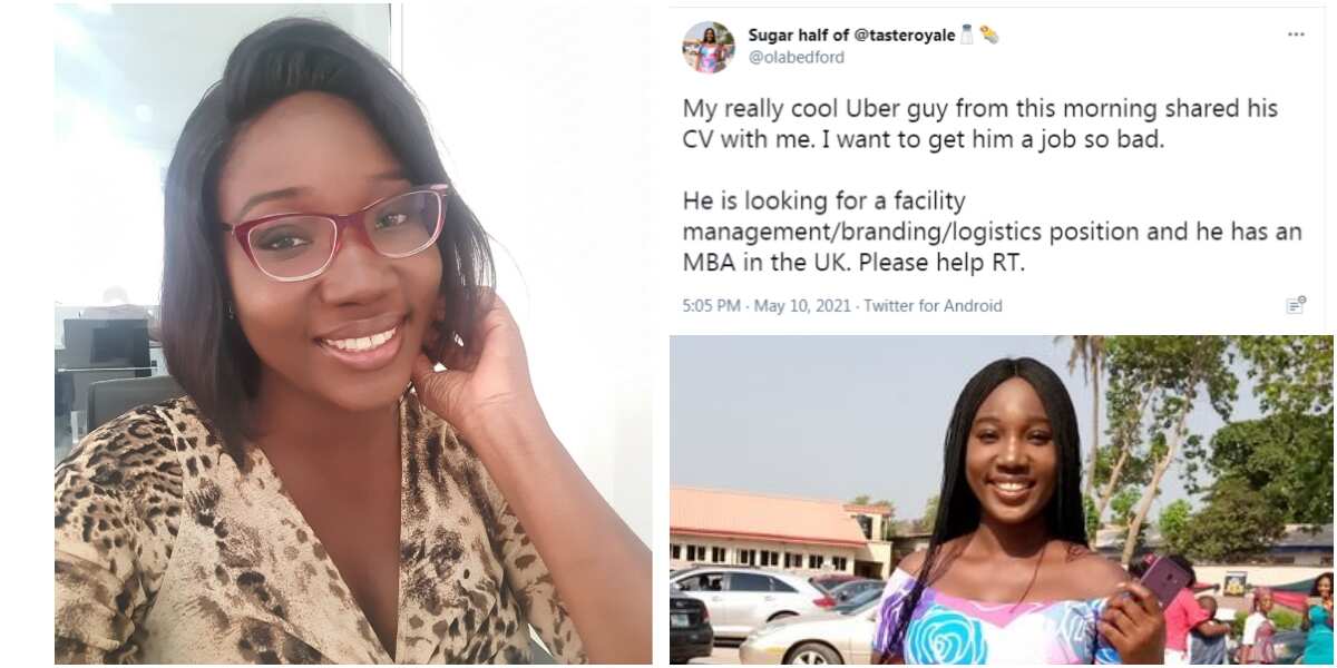 Why did he come back? Massive reactions as Nigerian lady begins job hunt for Uber driver who has MBA from UK