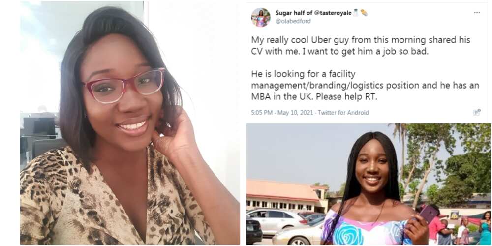 Why Did He Come Back?: Massive Reactions as Nigerian Lady Begins Job Hunt for Uber Driver who Has MBA from UK