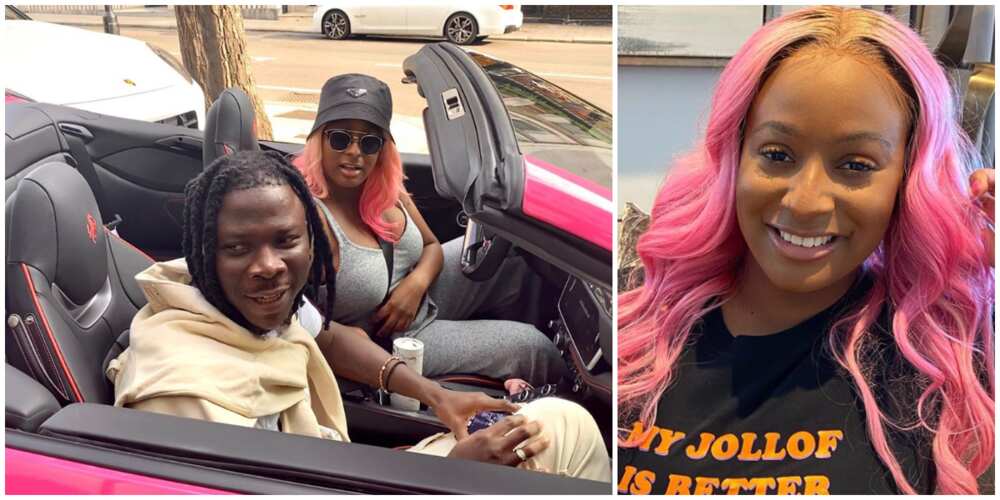 Ghanaian singer Stonebwoy enjoys a ride in DJ Cuppy's new Ferrari ...