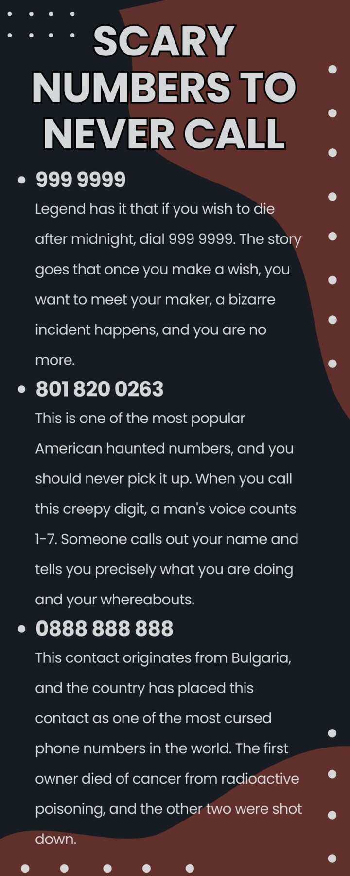 20 scary numbers to never call because they are believed to be haunted ...