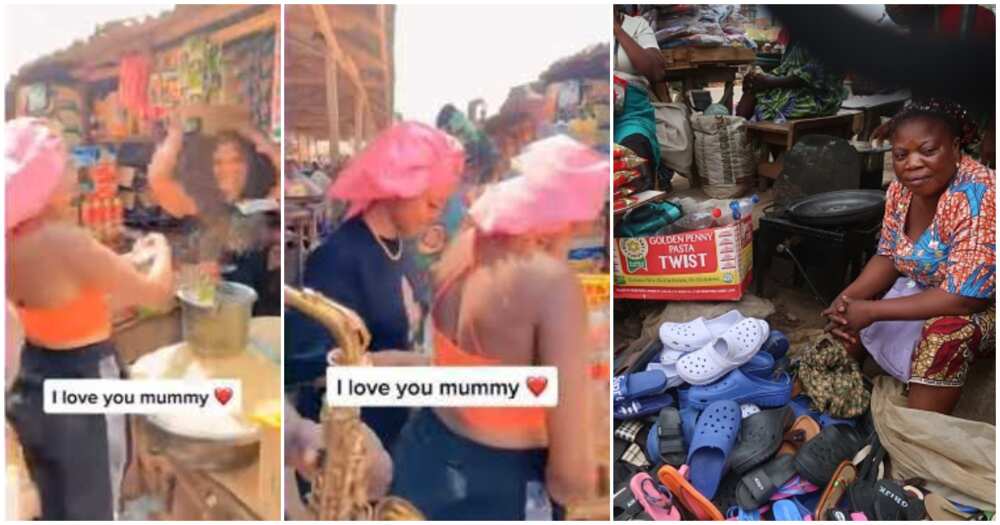 Sweet moment lady stormed market to celebrate her mum's birthday, sprays the stunned woman money
