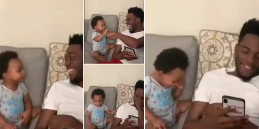 The little boy and his dad went viral after their video was shared on social media