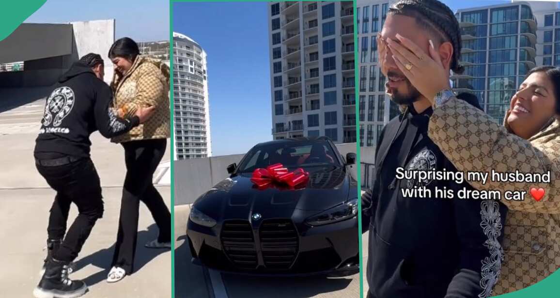 Mixed reactions as wife surprises her husband with new BMW M4 car, video goes viral
