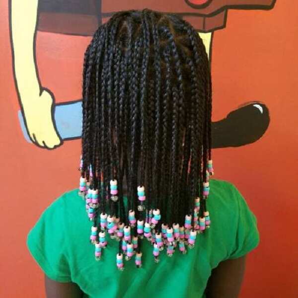 Braids with beads for short hair