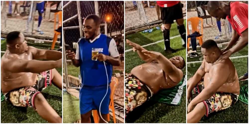 Davido, Other Celebs React in Amusement As Cubana Chiefpriest Undergoes Funny Massage Session on Field