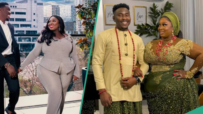 Victor Thompson and his wife Henrietta slay in trendy outfits, her massive curves distract netizens