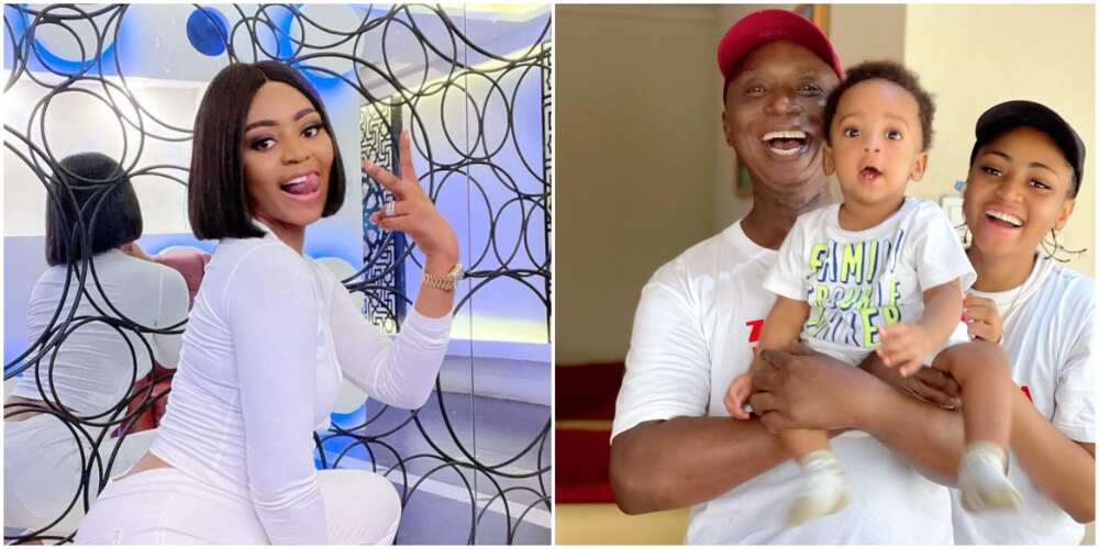 Cool Mum: Regina Daniels Shares How She Intends to Relate with Son Munir 20 Years from Now