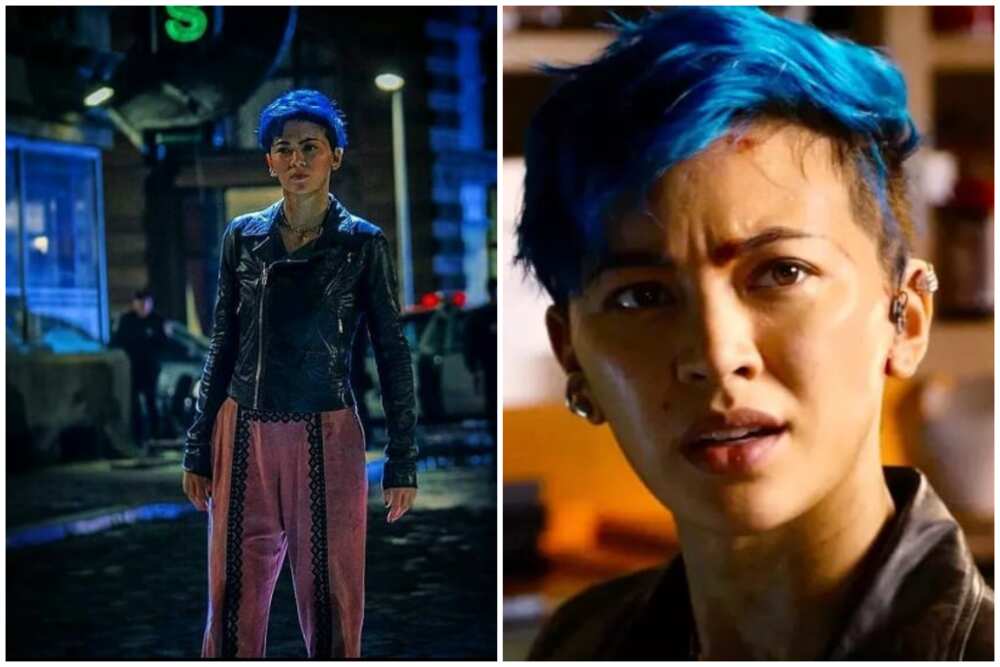 Blue-haired characters
