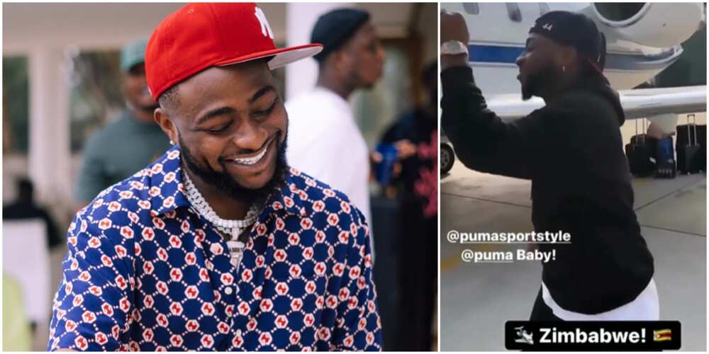 Davido catches private jet flight to Zimbabwe hours after housewarming party