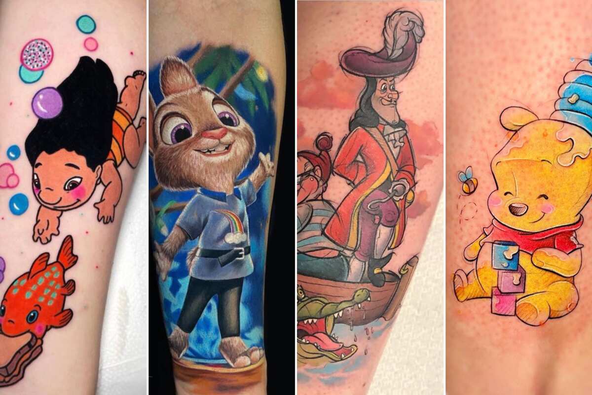 Lunar Lines Tattoo Studio  Winnie the pooh and the gang watercolour style  tattoo by Fynn Would like to do more character tattoos in this style PM  with your ideas  tattoo 