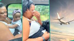 "Going back to Nigeria": Baby cries as grandma who visited UK-based daughter for Omugwo leaves