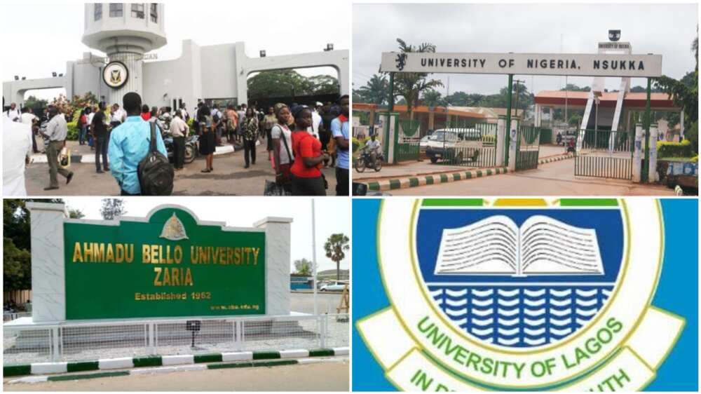 University of Ibadan/University of Nigeria Nsukka/Ahmadu Bello University Zaria/University of Lagos/World University Ranking