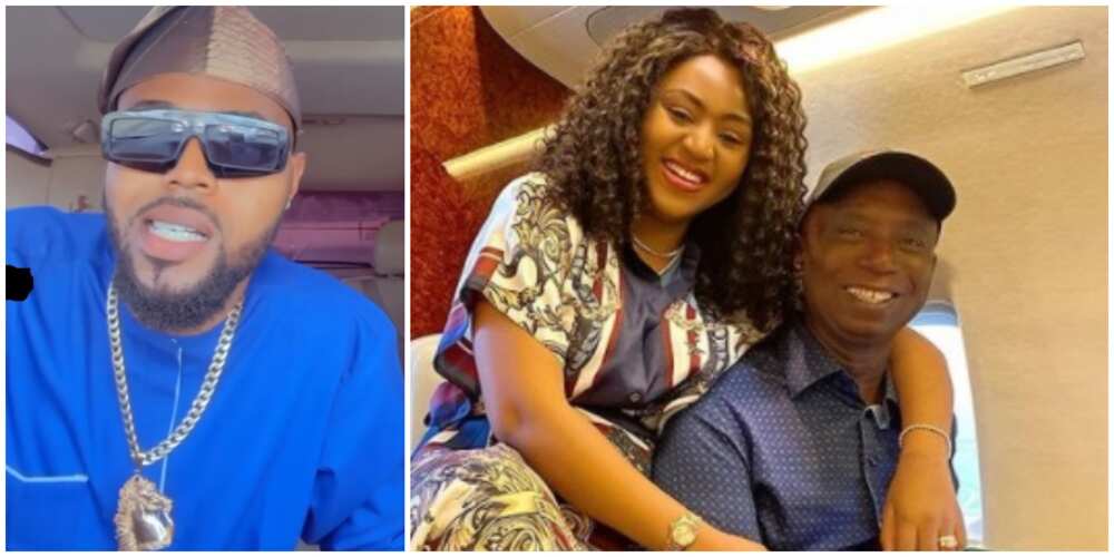 Regina Daniels' brother shades actress and billionaire hubby for having light issues