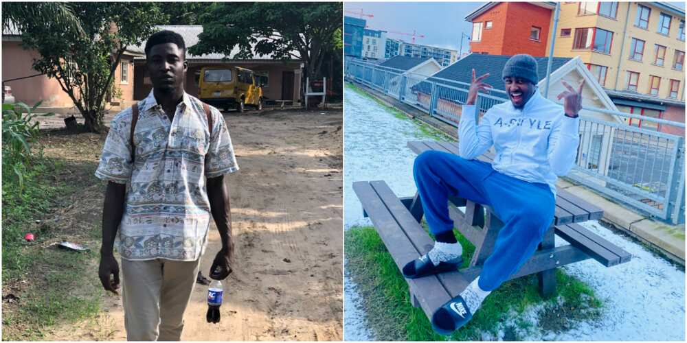 Nigerian man who relocated for greener pastures shares before and after photos, sparks massive reactions