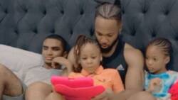 Igbo Amaka: Singer Flavour teaches his children their native language in adorable video, fans react