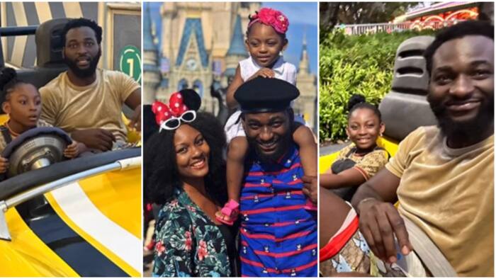 Osas Ighodaro and Gbenro Ajibade's 7-year-old daughter goes driving: "She is all serious behind the wheels"