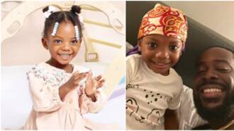 "Wetin Simi do AG baby no good o": Adorable photo of Adekunle Gold and his daughter Deja stirs reactions