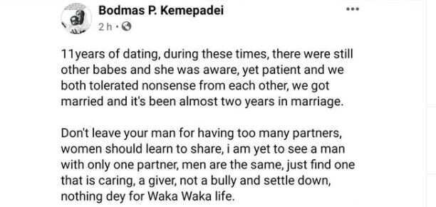 11 Years Dating, There Were Other Babes and She Knew: Man Praises Wife for Being Patient