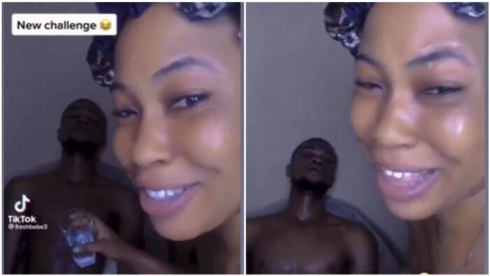 Nigerians react as woman shares video of his gassing out boyfriend, says "see my bobo, e don tire"