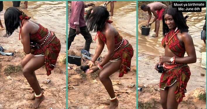Watch video of Igbo lady dancing energetically at riverside