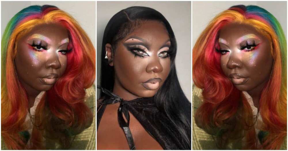 So Incredibly Pretty: Photos Of Lady Beaming With Unusually Bright Makeup  Stir Massive Reactions Online 