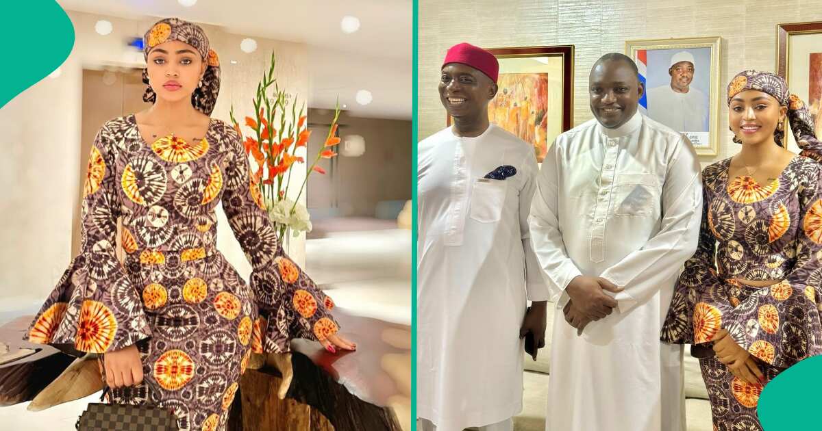Watch heartwarming video of Regina Daniels and hubby in Gambia's state house as they meet president Adama Barrow